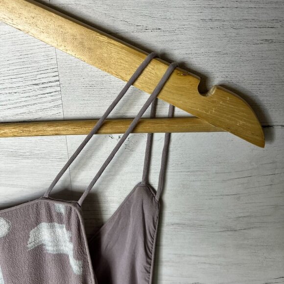 Silence + Noise Dress Womens SZ Large Ella Printed Crepe Mauve Geometric Button - Picture 8 of 16